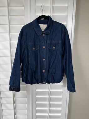 Pilcro Anthropologie Bubble hem denim jacket